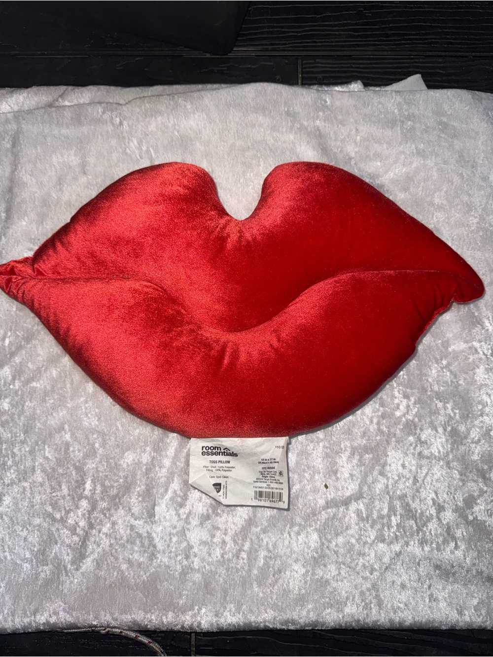 Room Essentials Red Lip-Shaped Accent Pillow